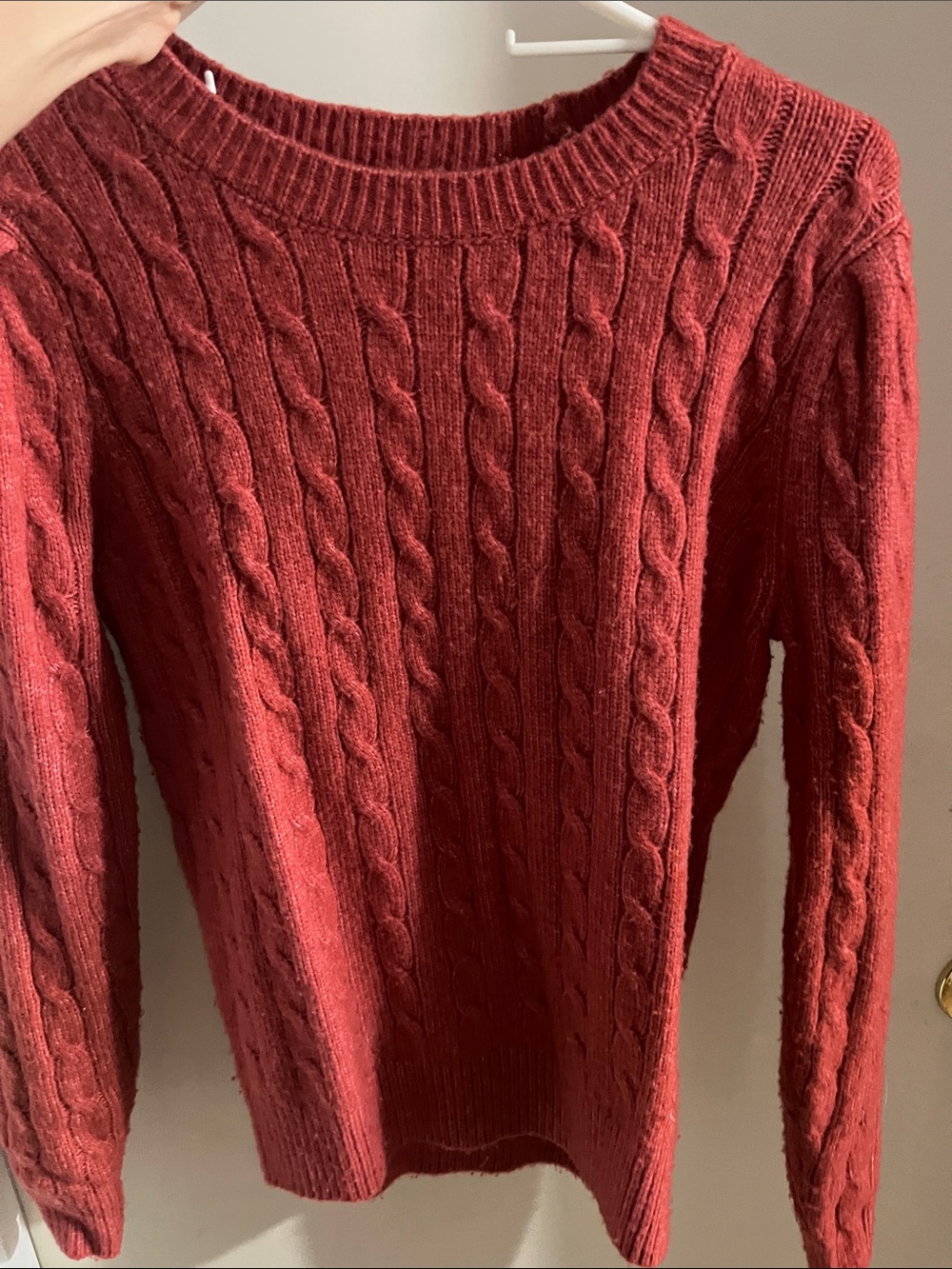 Ann Taylor XS Classic Cable Knit Sweater - Red